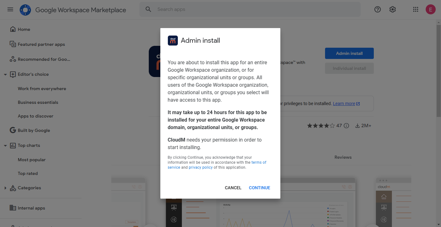 Admin Install Prompt