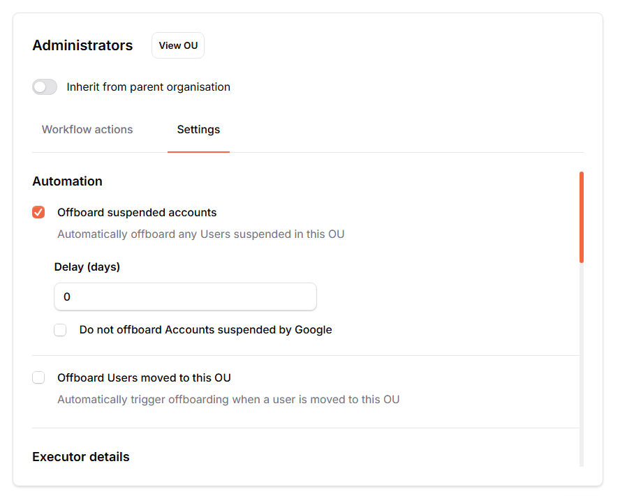 Automatically offboard suspended accounts setting