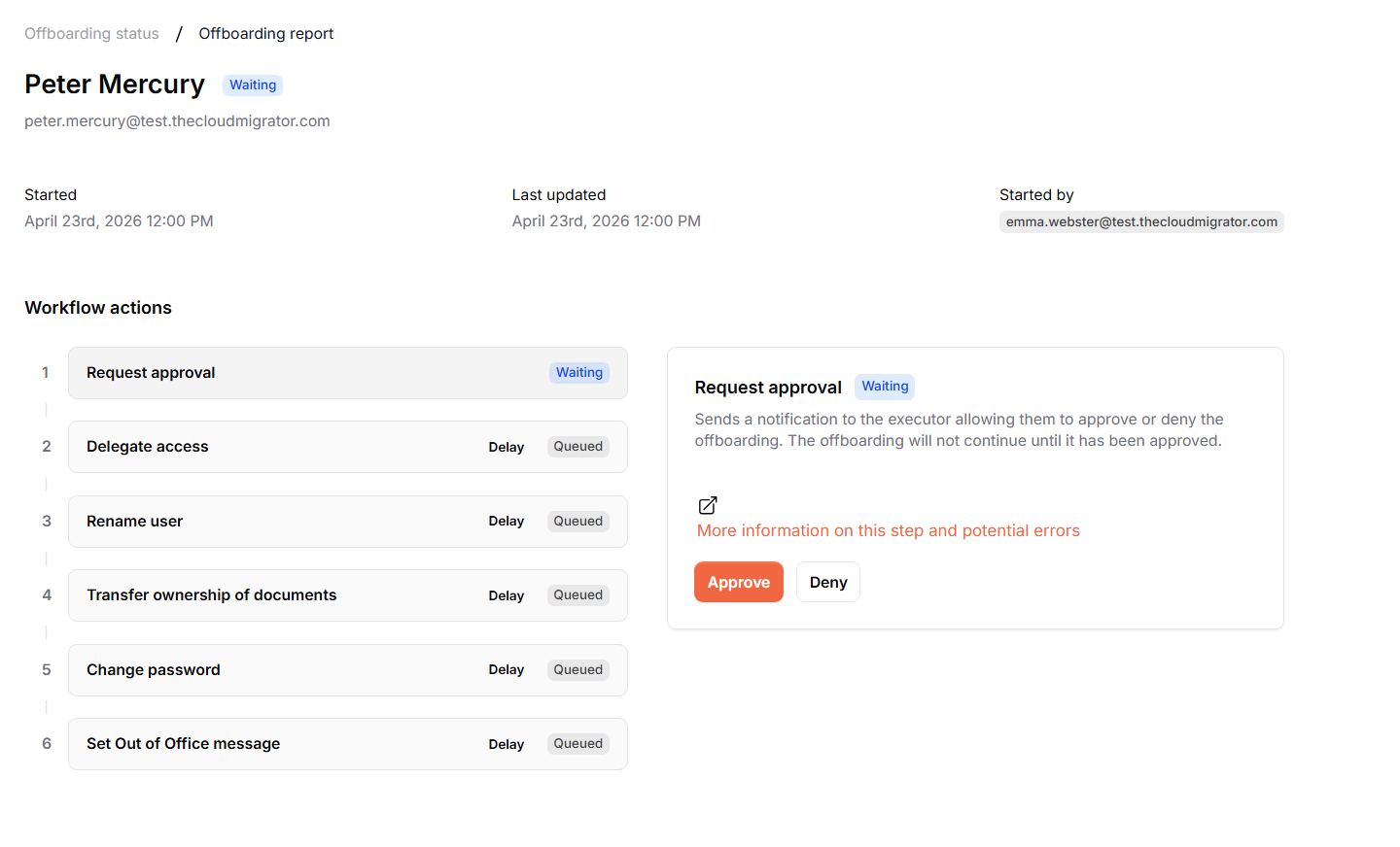User row actions